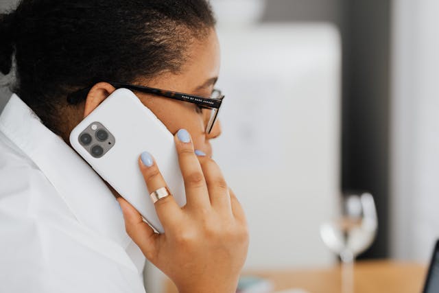 person on phone
